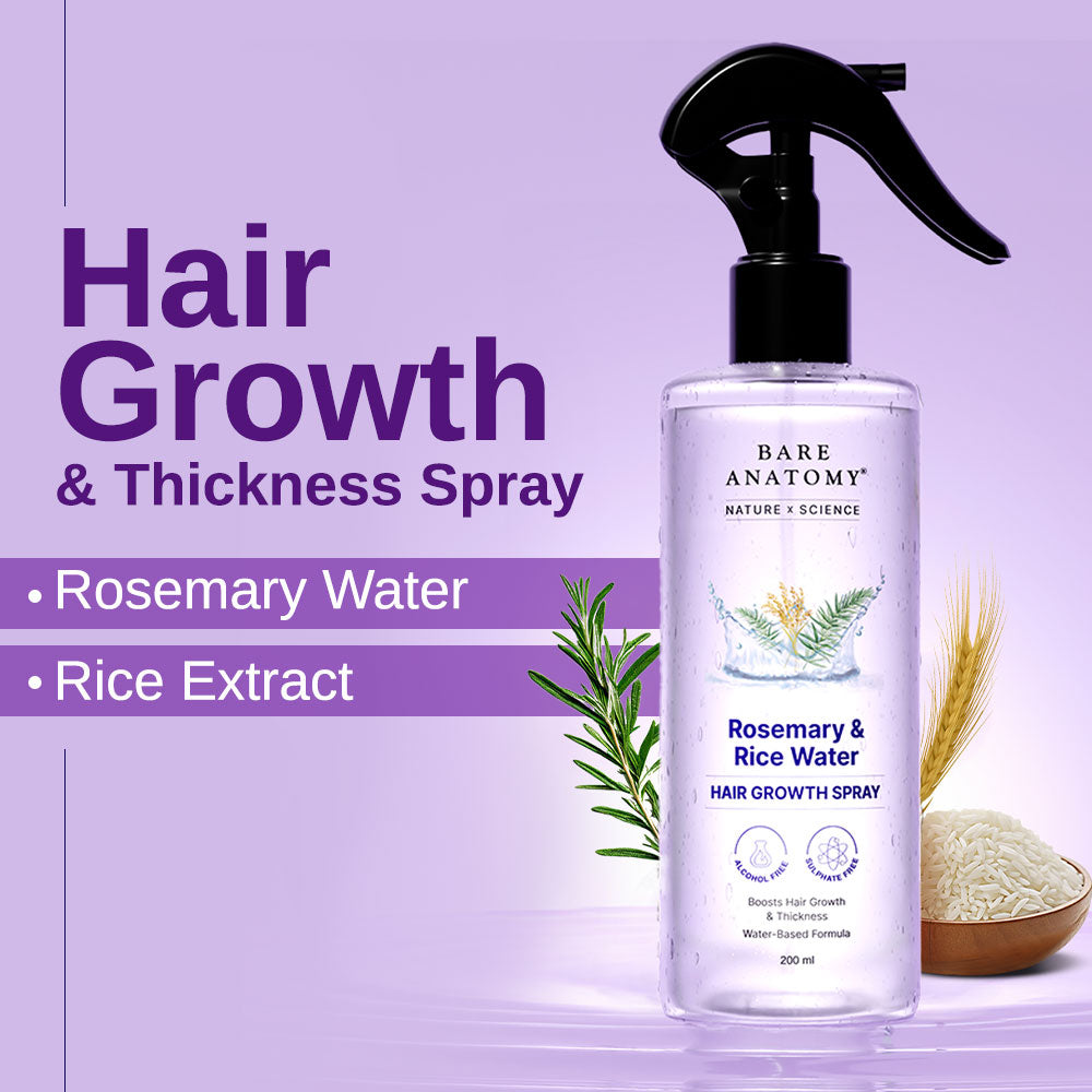 Rosemary & Rice Water Hair Growth Spray for Strong Hair