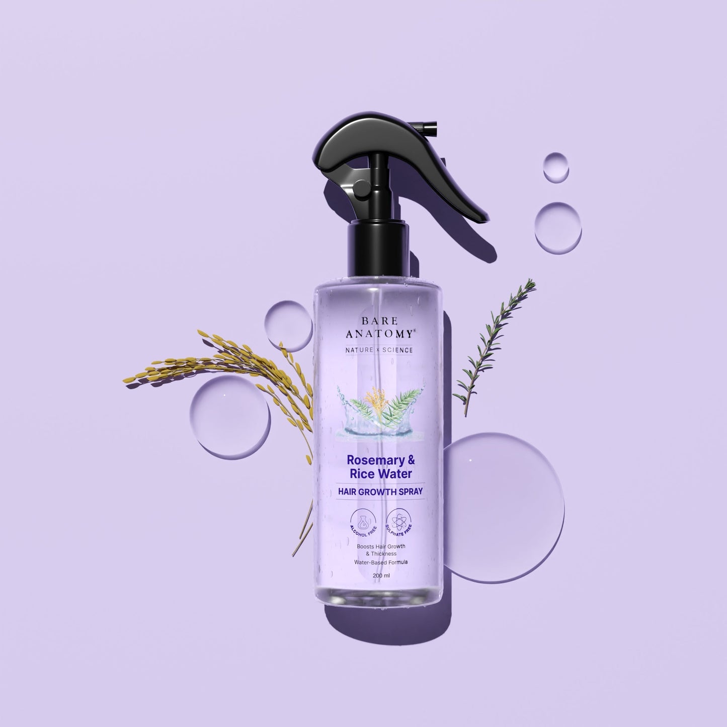 Rosemary & Rice Water Hair Growth Spray for Strong Hair